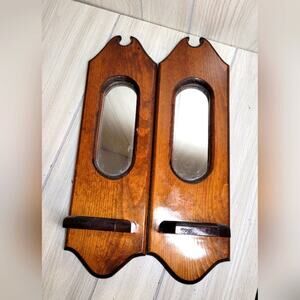 Vintage Brown Wall Mirror Pair